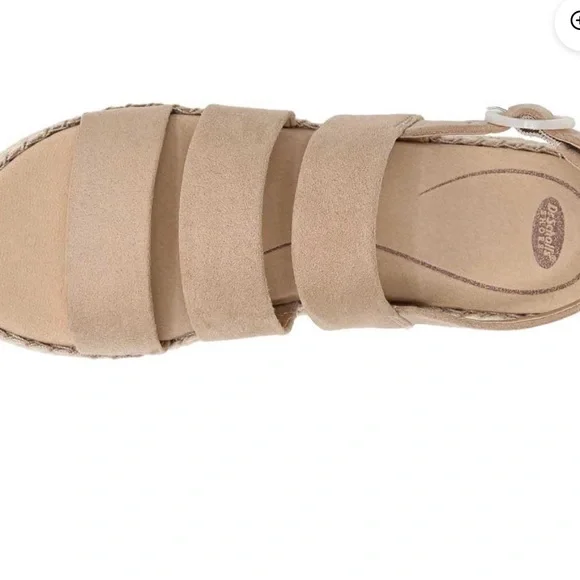 Dr Scholl’s Platform Wedges Sandal Toasted Taupe Microfiber - Picture 5 of 5